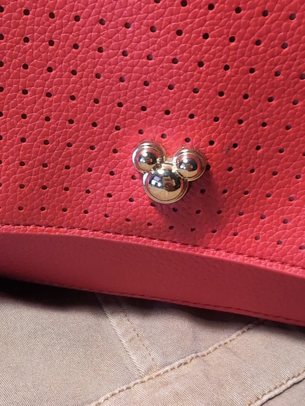 Disney Flair Mickey Mouse Icon Red Pin Crossbody Bag